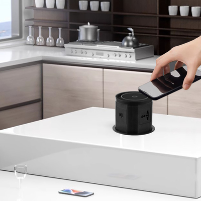 kaufen Elektrische Pop-Up-Tower Küchen-Desktop-Lautsprecher-Steckdose mit drahtlosem USB-C für Smart Homes online manufacture