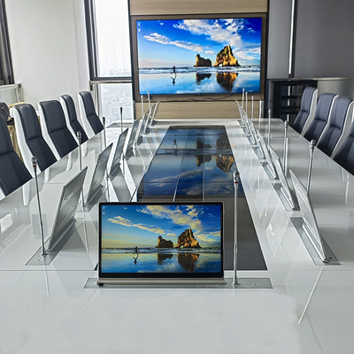 Buy Desktop LCD Lifter Silver Black Intelligent Paperless Conference System online manufacture
