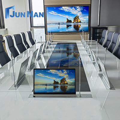 Buy Equipment For Conference Desk Machine Desktop Conference LCD Monitor Synchronized Lift Microphone System Paperless System online manufacture