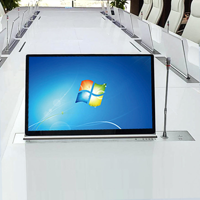Buy Conference Table Lcd Motorized Lift Monitor Conference Microphone Motorized Touch Screen Lcd Monitor Lift With Audio online manufacture