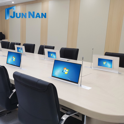 Buy Video Conference System Intelligent Electric Pop-up LCD Display Lifting Table Flip LCD Desktop Conference System online manufacture
