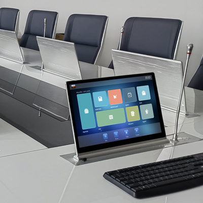 Buy Conference Equipment Computer Monitor Lift Table LCD Computer LCD Lifting Table Paperless Conference Room System online manufacture