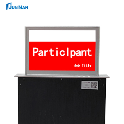 Pop Up Electronic Nameplate Smart Drop Down Conference Electronic Table Name Card Lift